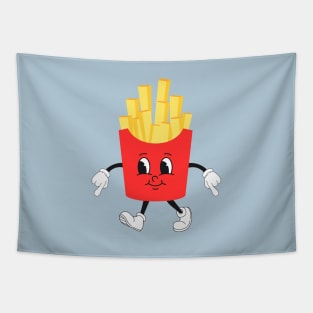 Retro French Fries Smile Face Tapestry