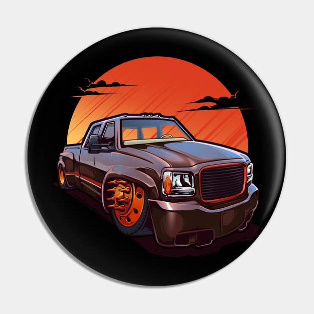 Lowered Brown Truck Pin by Aiqkids Design