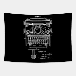 Typewriter Vintage Patent Hand Drawing Tapestry