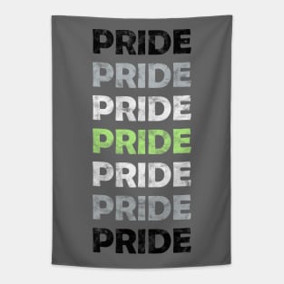 Agender Pride Flag Colors Repeating Text Design Tapestry