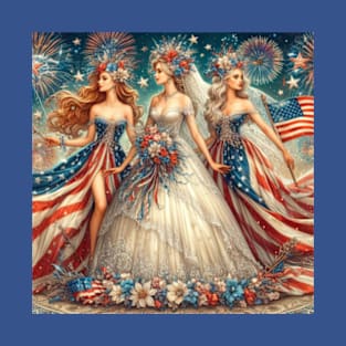 4th of July Bride and Bridesmaids T-Shirt