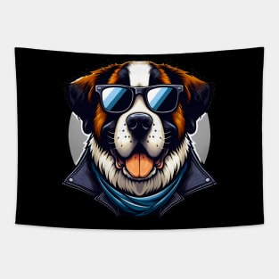 Funny St. Bernard with Sunglasses Tapestry