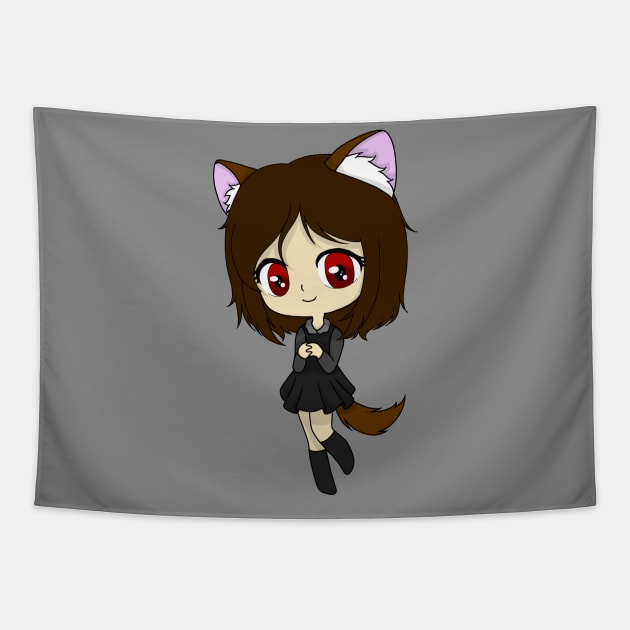 gacha wolf girl chibi Tapestry by LillyTheChibi