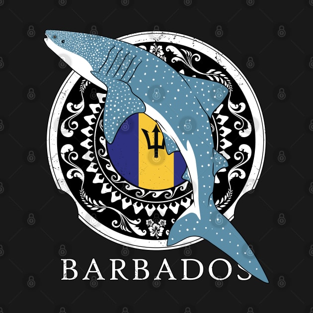 Whale Shark Flag of Barbados by NicGrayTees