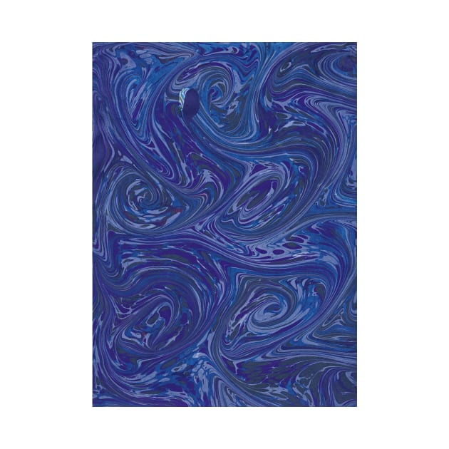 Marbled paper blue by kittyvdheuvel