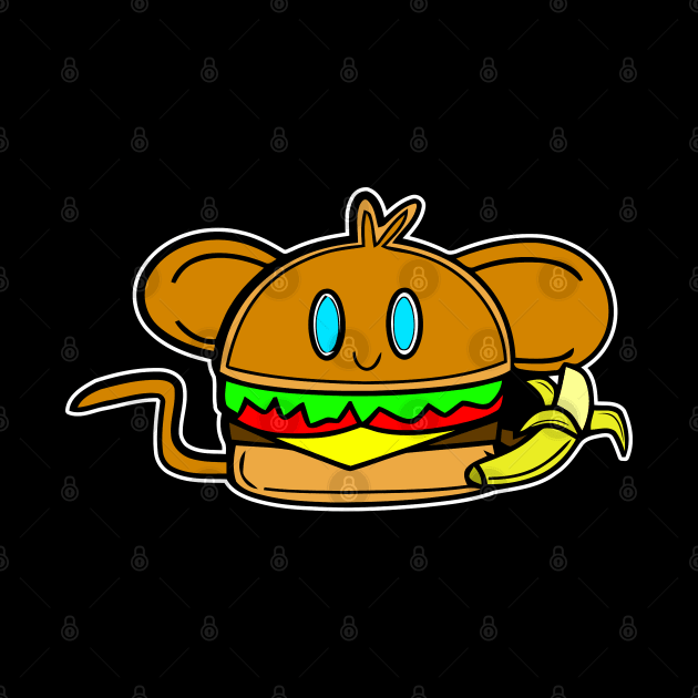 Banana Monkey Cheeseburger by MaystarUniverse