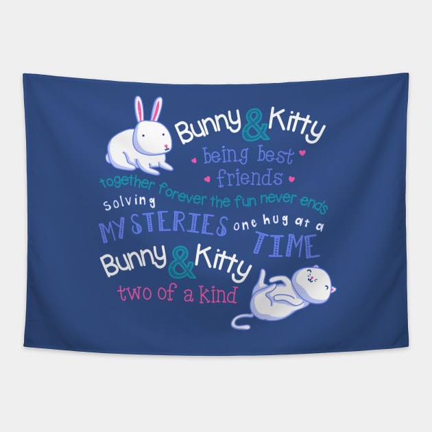 Bunny & Kitty Tapestry by kellabell9