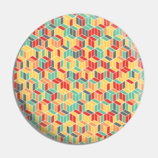 Retro Cube Geometric Pattern Pin