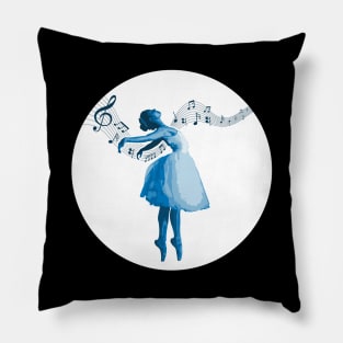 Ballerina Dancer, Blue Pillow