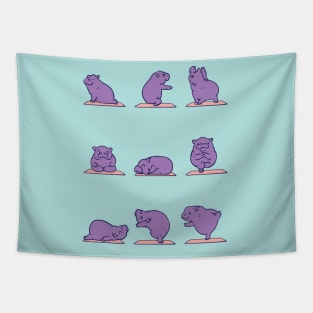 Baby Hippo Yoga Tapestry