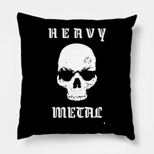 White skull, HEAVY METAL. Pillow