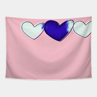 Watercolor Hearts Tapestry