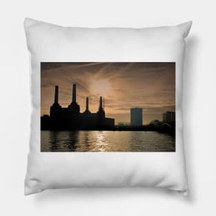 Battersea Power Station River Thames London Pillow