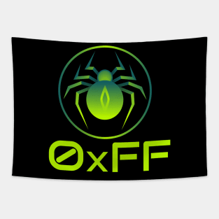 Cyber security - Hex Hacker 0xff Neon, Spider Tapestry