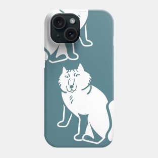 Arctic fox friends not fur white and teal Phone Case