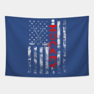 Hockey Usa Flag Patriotic Tapestry