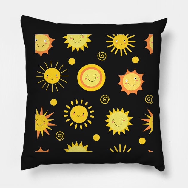 Happy Sun Pillow by edwardecho