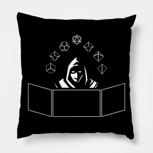 Gamemaster with GM Screen and Polyhedral Dice Set Tabletop Roleplaying RPG Gaming Addict Pillow