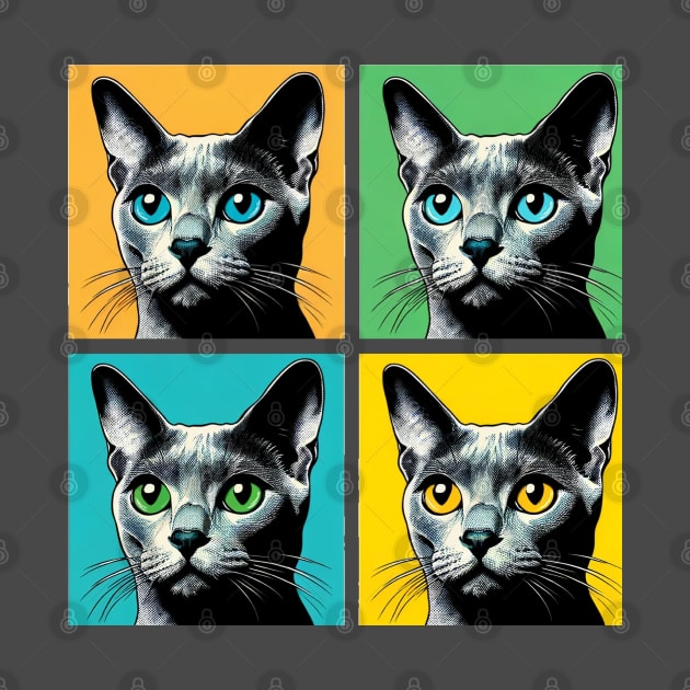 Korat Cat Pop Art - Cat Lovers by PawPopArt