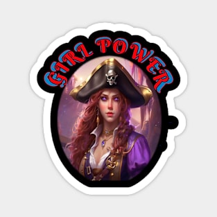 Girl power purple pirates girls only Magnet