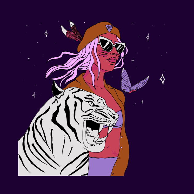 Friend with a tiger by pink_pizzanova