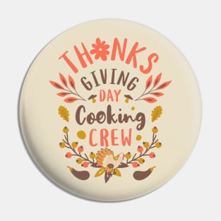 Thanksgiving Day Cooking Crew Rustic Turkey Harvest Veggies Pin