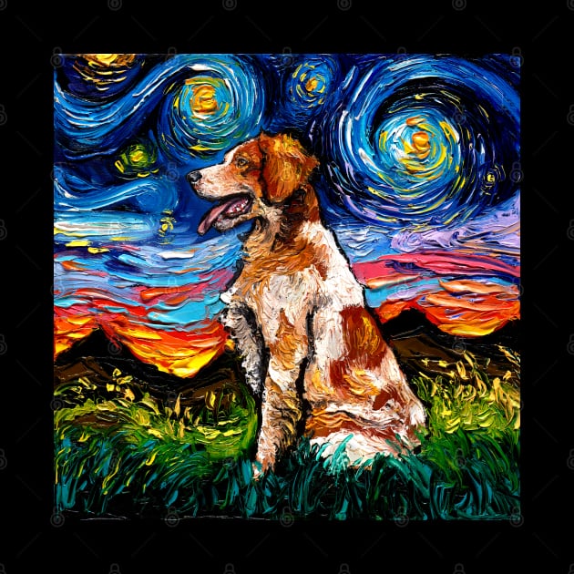 Brittany Spaniel Night by sagittariusgallery