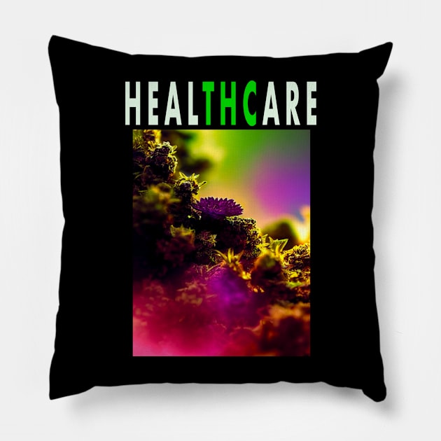 HEALTHCARE - THC Pot Leaf | Support Medical Marijuana Weed Pillow by aditchucky