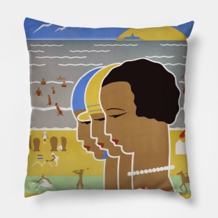 Scheveningen The Hague on Sea. Holland Vintage Poster Pillow