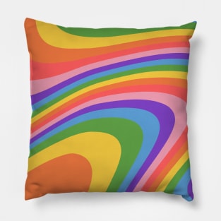 Groovy Retro Rainbow Pillow