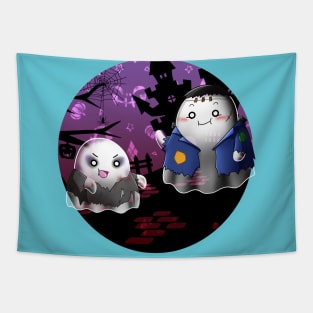 Kawaii Ghosts - Two Zombies ready to scare Tapestry