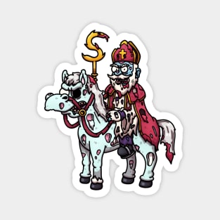 Horror Saint Nicholas On Horse Magnet