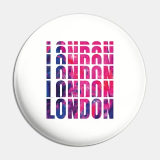 Colourful textured London typography design Pin