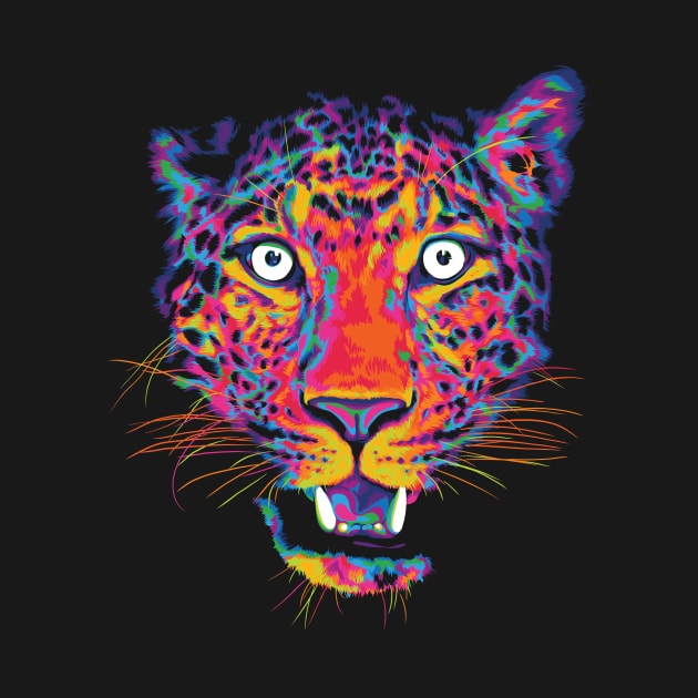 Hot Rainbow Leopard by polliadesign