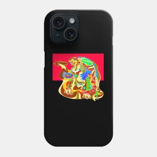 gamera kaiju turtle tortoise in nuclear kaiju ecopop in mexican patterns art Phone Case