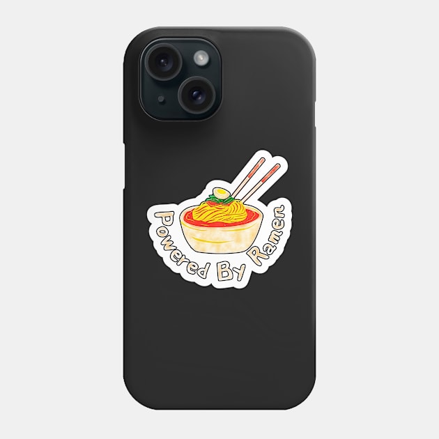 Powered by Ramen Cute Watercolor for Foodies Phone Case by BubbleMench