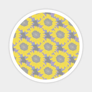 Mothers Day Yellow Daisy Gerbera Floral Pattern Circle Magnet