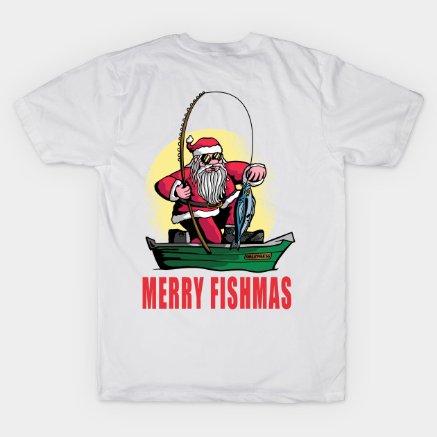 Merry Fishmas Santa Claus Fishing - Fishing - T-Shirt