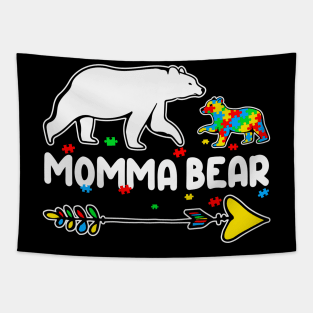 Momma Bear Autism Awareness Gift for Birthday, Mother's Day, Thanksgiving, Christmas Tapestry