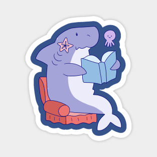 Shark Reading Magnet