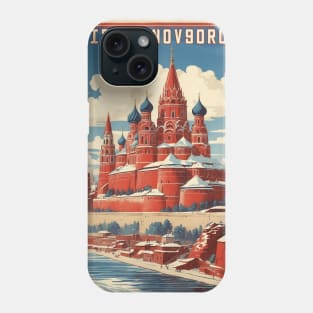 Nizhny Novgorod Russia Vintage Tourism Poster Phone Case