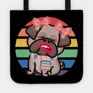 Dog Fag Girl Bow Tie Colourful Funny Tote