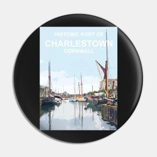 Historic Port Charlestown Cornwall.  Cornish gift Kernow Travel location poster, St Austell Pin