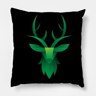 gradient low poly deer head Pillow