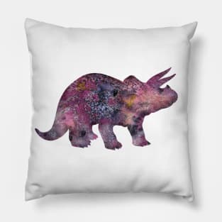 Triceratops Watercolor Painting Pillow