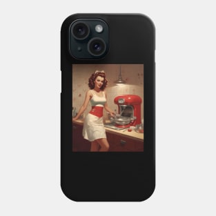 A Pin Up Girl in the Kitchen Phone Case