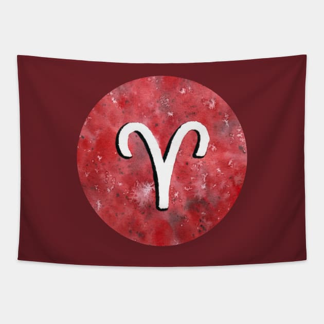 Aries astrological sign Tapestry by Savousepate