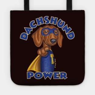 Cute Dachshund Doxie Super Hero with Mask Tote