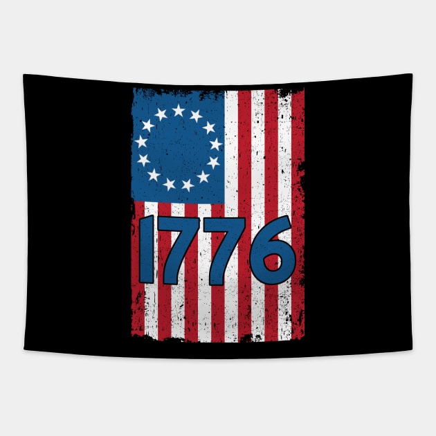 1776 Betsy Ross 4th Of July American Flag Tapestry by kateeleone97023