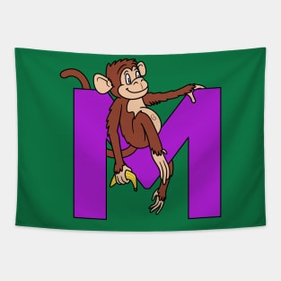 Letter M with Monkey Tapestry